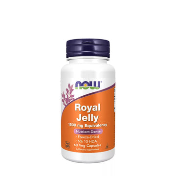 Now Foods Gelée Royale Lyophilisée 1500mg 10-DHA 60 Capsules
