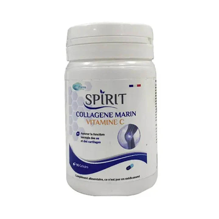 SPIRIT Collagène Marin + Vitamine C 90 Gélules - JEUNESSE ÉTERNELLE - Résultats 30 Jours