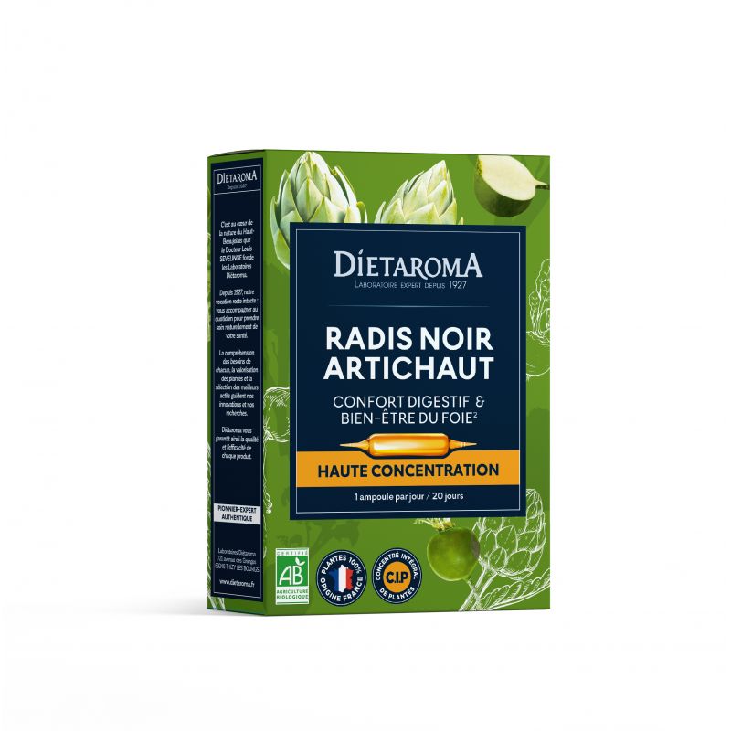 Dietaroma Radis Noir Artichaut Bio 20 Ampoules*10ml